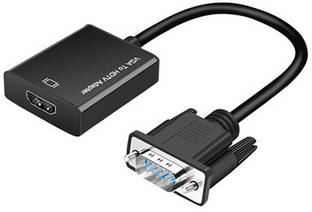 microware TV-out Cable VGA to HDMI Converter Adapter with Audio for Connecting