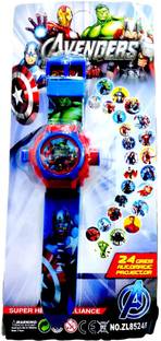 Wholesome Retails Avengers Projector Watch for kids, 24 Design Display Projector Cartoon