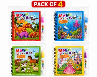 TrolleyFly Magic Water Coloring Book Pack of 4