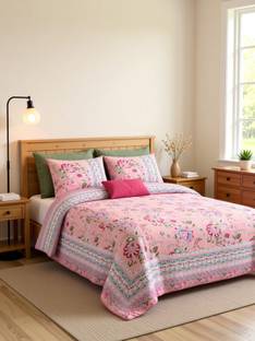 Linen & Loom Cotton Super King Flat 240 TC Printed 1 Bedsheet