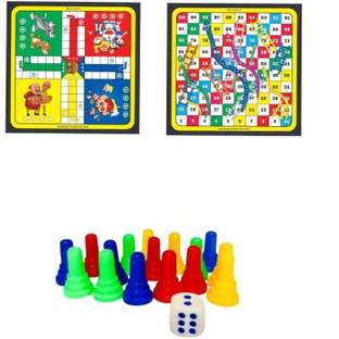aunique 2 in 1 Wooden Ludo & Snake Board Game With Premium