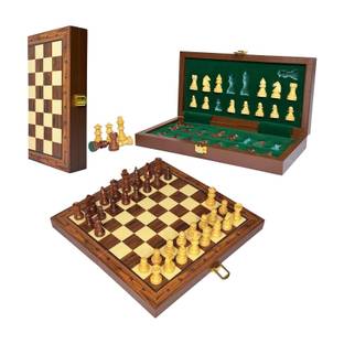 Palm Royal Handicrafts 10x10 inches Wooden Chess Board Set magnetic with extra