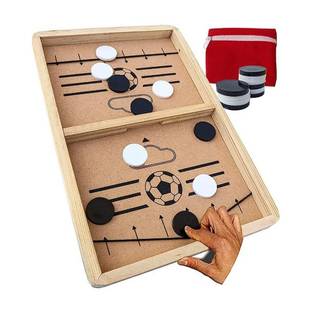 woodzania Wooden Indoor String Hockey Fastest Finger first Air Hockey Board Game