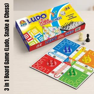 PrimeGames 3 in 1 Board Game of Ludo, Snake & Ladders and