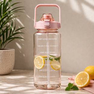 DFit Motivational Transparent leakproof BPA Free marker gym water bottle 2000 ml Plastic Bottle
