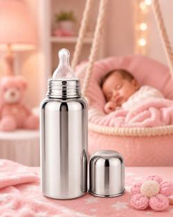 Kids heaven Baby Stainless Steel Feeding Bottle Silver Stainless Steel Water Bottle