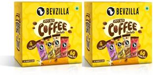 Bevzilla 120 Instant Coffee Sachets Box, Arabica Coffee - 30 Sachet Each