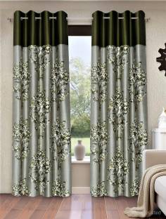 Fashion String 274 cm (9 ft) Long Door Polyester Semi Transparent Curtain (Pack Of 2)