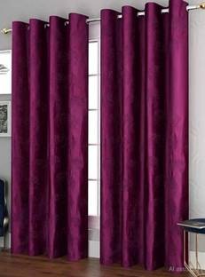 Quibble 213 cm (7 ft) Door Polyester Semi Transparent Curtain (Pack Of 2)