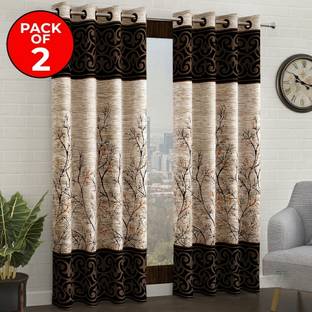 Story@home 215 cm (7 ft) Door Polyester Semi Transparent Curtain (Pack Of 2)