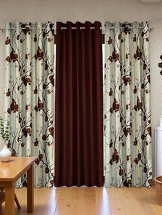 Fashion String 153 cm (5 ft) Window Polyester Semi Transparent Curtain (Pack Of 3)