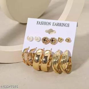 Exotique Alloy Hoop Earring, Stud Earring