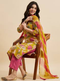 PSCHOICE Women Kurta Pant Dupatta Set