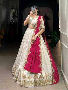 Kedar Fab Embroidered Semi Stitched Lehenga Choli