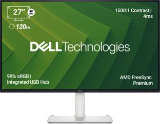DELL S Series 68.58 cm (27 inch) 4K Ultra HD LED Backlit IPS Panel with USB Type-C Port, HDR10, 99% SRGB, 1500:1 Contras