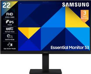 Samsung S3 54.6 cm (22 inch) Full HD LED Backlit IPS Panel with Super Slim Borderless Design, Ports-HDMI, VGA, Game Mode