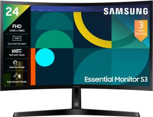 Samsung Essential Monitor S3 59.8 cm (24 inch) Curved Full HD LED Backlit VA Panel Gaming Monitor (24" FHD Curved Monito