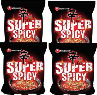 Nongshim Shin Red Super Spicy 120gm Pack of 4 Instant Noodles