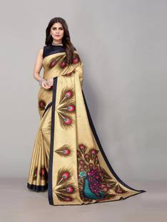 YASHIKA Printed Hand Batik Art Silk Saree