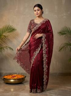 RK Creation Embroidered Berhampuri Pure Silk Saree