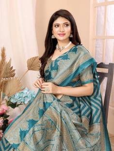 YASHIKA Printed Assam Silk Art Silk Saree