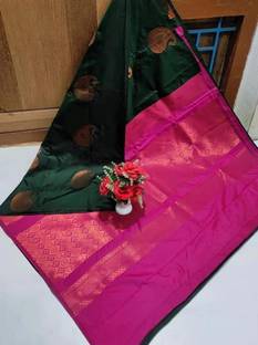 AVANTIKA FASHION Woven Kanjivaram Pure Silk, Art Silk Saree