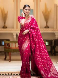 PHEASANT Woven Banarasi Jacquard, Art Silk Saree