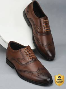 LIBERTY Fortune HOL-125E Formal Shoes With PU Sole | Lightweight & Comfortable Lacing Brogues For Men