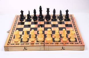 Koel Wooden Folding Chess Set with Plastic Chess Pieces Strategy & War