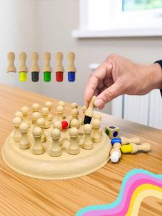 Rainbow Riders Wooden Memory Match Stick Chess Game Kids Educational Brain Training