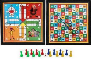 AAT Wooden 12*12 Ludo & Snake Ladder Party & Fun Games Board