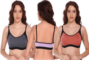 Curvzex pack of 3 Women Sports Non Padded Bra