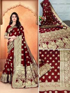 AVANTIKA FASHION Woven Kanjivaram Pure Silk, Art Silk Saree