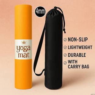 Bikauaa Best Yoga MAT 4mm Orange 4 mm Yoga Mat