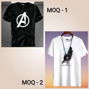 V2 Boys Printed Men Black, White T-Shirt