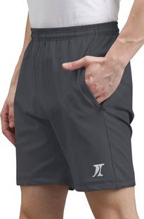 INDICLUB Solid Men Dark Grey Regular Shorts