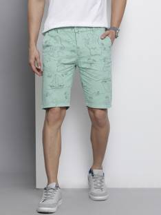 The Indian Garage Co. Printed Men Green Chino Shorts