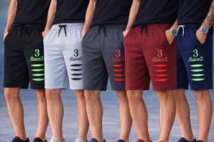 CUTE TREND Self Design Men Multicolor Basic Shorts