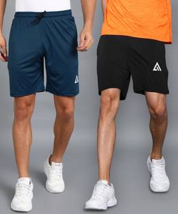 Adrenex Solid Men Black Basic Shorts