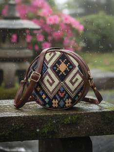 Prestigious Multicolor, Red Sling Bag Indian Story Women's Round Vegan