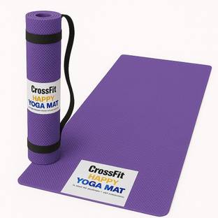 Crosfit 4-5 mm Purple yoga mat with carry strap Purple 4-5 mm