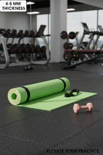 crosfit 4 mm Green yoga mat for men & women with carry
