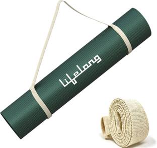 Lifelong LLYM71 EVA Anti-Slip Exercise Mat with Strap Green 4 mm Yoga