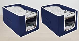 JoyeCrafts 75 L Blue Laundry Basket Storage Box