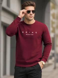 BEING WANTED Full Sleeve Printed Men Sweatshirt