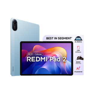 REDMI Pad 2 8 GB RAM 256 GB ROM 11.0 inch with Wi-Fi+4G Gaming MediaTek Helio G100-Ultra processor Tablet (Sky Blue)