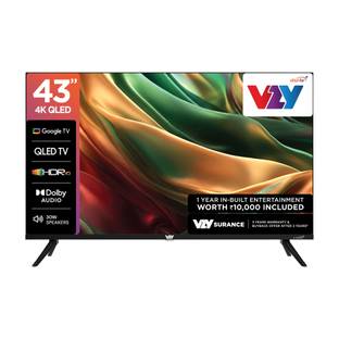 VZY by DishTV with DTH & OTT Subscription 109 cm (43 inch) QLED Ultra HD (4K) Smart Google TV 2026 Edition with 1-Year P