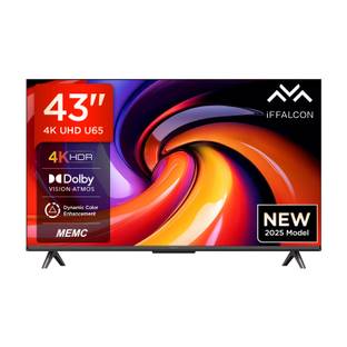 iFFALCON U65 108 cm (43 inch) Ultra HD (4K) LED Smart Google TV with MEMC | Dolby Vision-Atmos | HVA Panel & Metallic Be