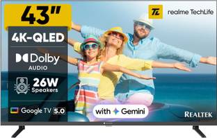 realme TechLife 108 cm (43 inch) QLED Ultra HD (4K) Smart Google TV 2026 Edition