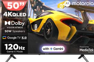 MOTOROLA 127 cm (50 inch) QLED Ultra HD (4K) Smart Google TV with 5.0 OS, 50 W speaker, 120Hz Game accelerator, and Dolb